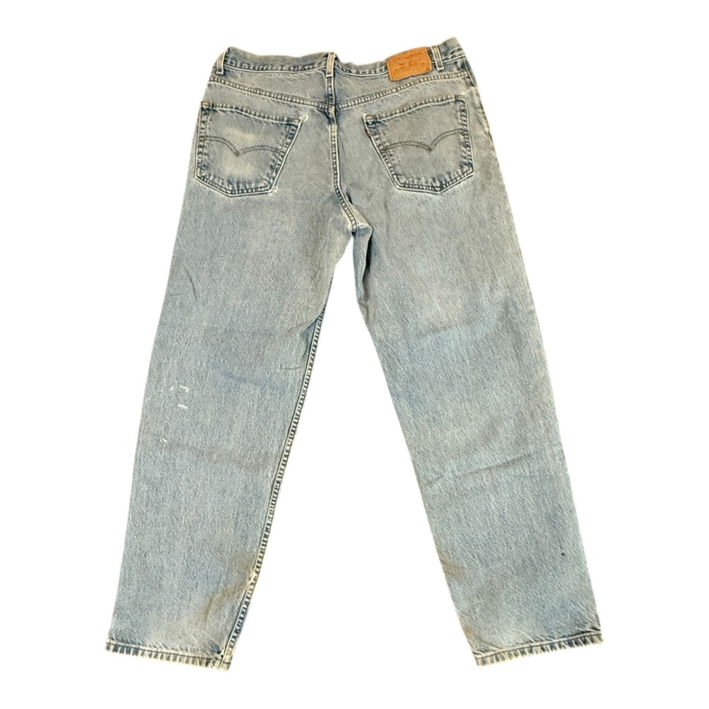 Levi's Relaxed Straight Leg Jeans Mens 40x32 Light Wash Distressed 550 Thrashed - Picture 2 of 16